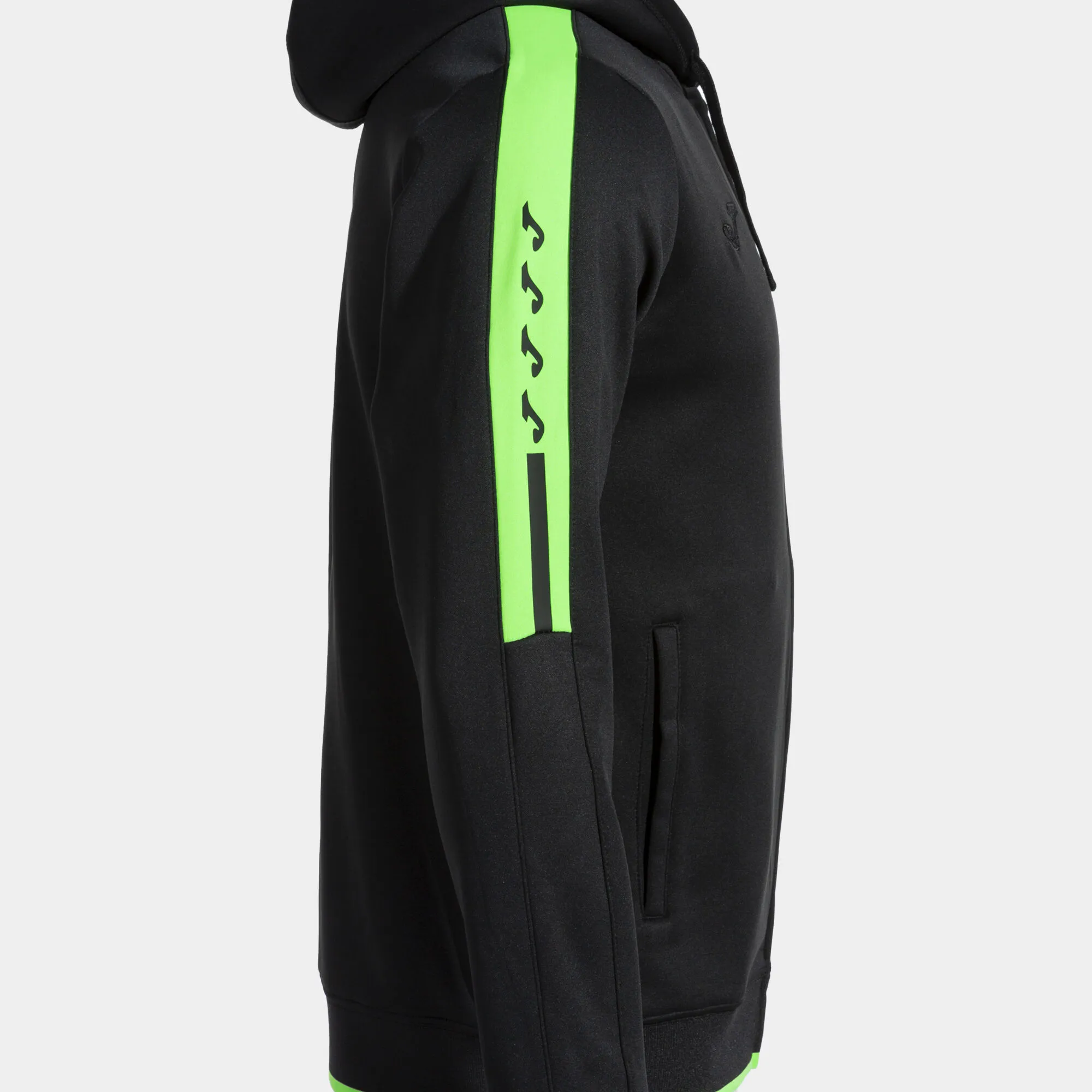 Chaqueta con capucha hombre Olimpiada negro verde flúor