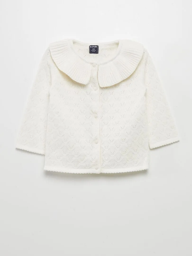 CHAQUETA DE PUNTO DE FANTASíA  BLANCO