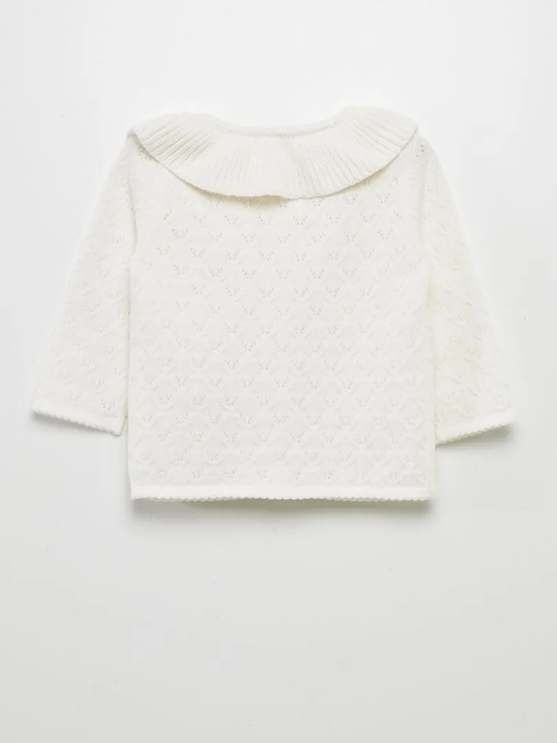 CHAQUETA DE PUNTO DE FANTASíA  BLANCO