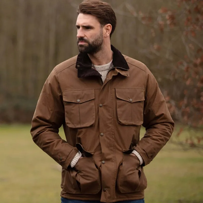 Chaqueta encerada Oxford Blue Fiskar Sand
