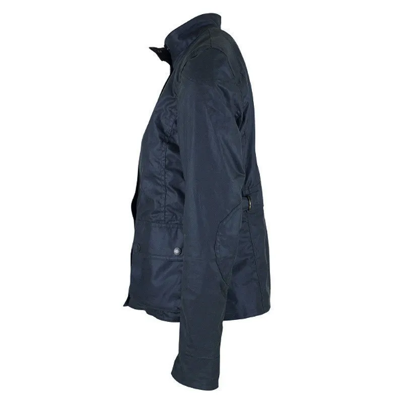 Chaqueta encerada Oxford Blue New York Biker Navy