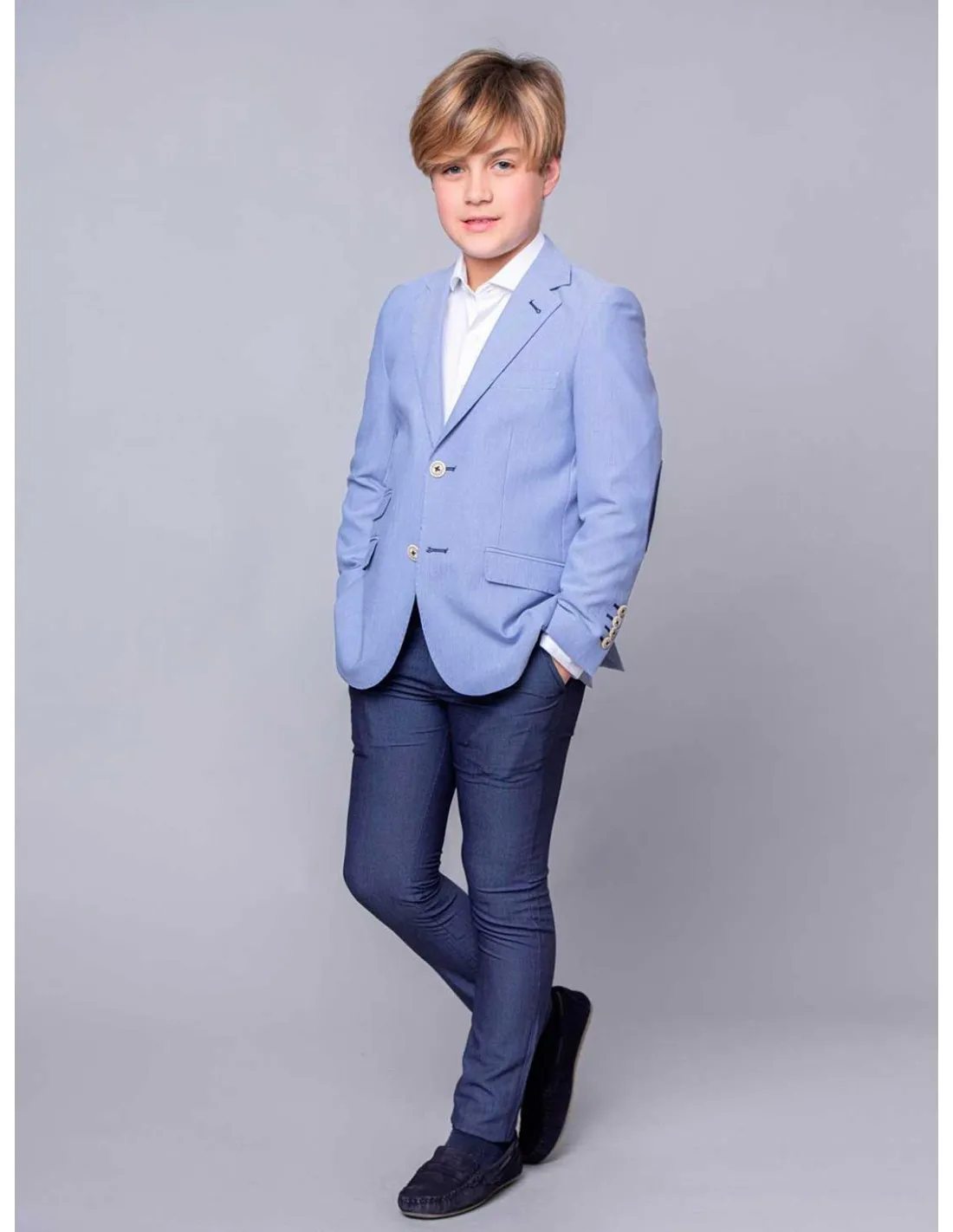 Chaqueta Niño Estructura Celeste Spagnolo Ceremonia
