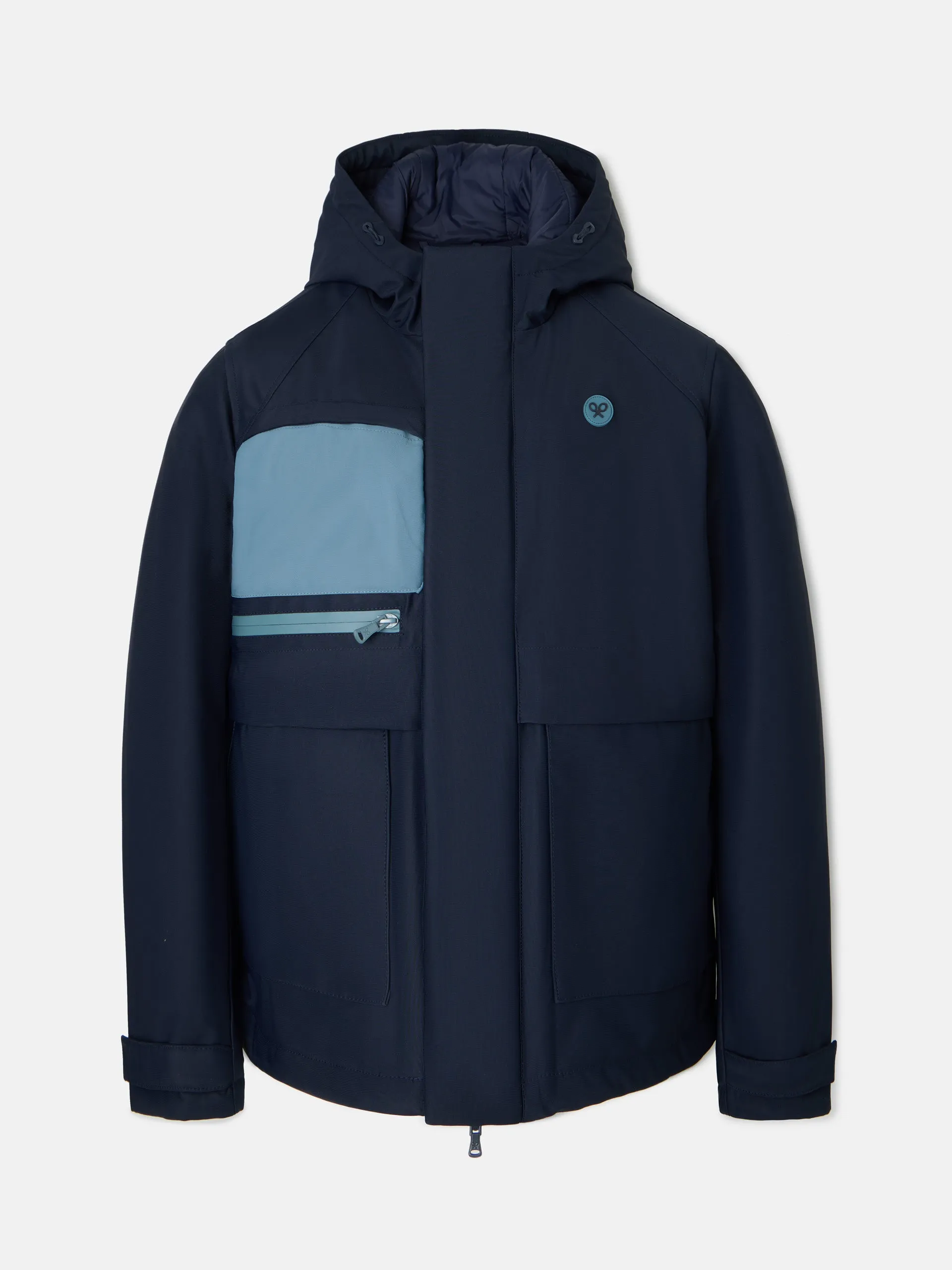Chaqueta tecnica capucha azul marino