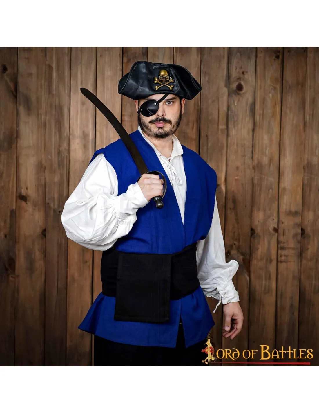 Cinturón medieval Pirata lona negra