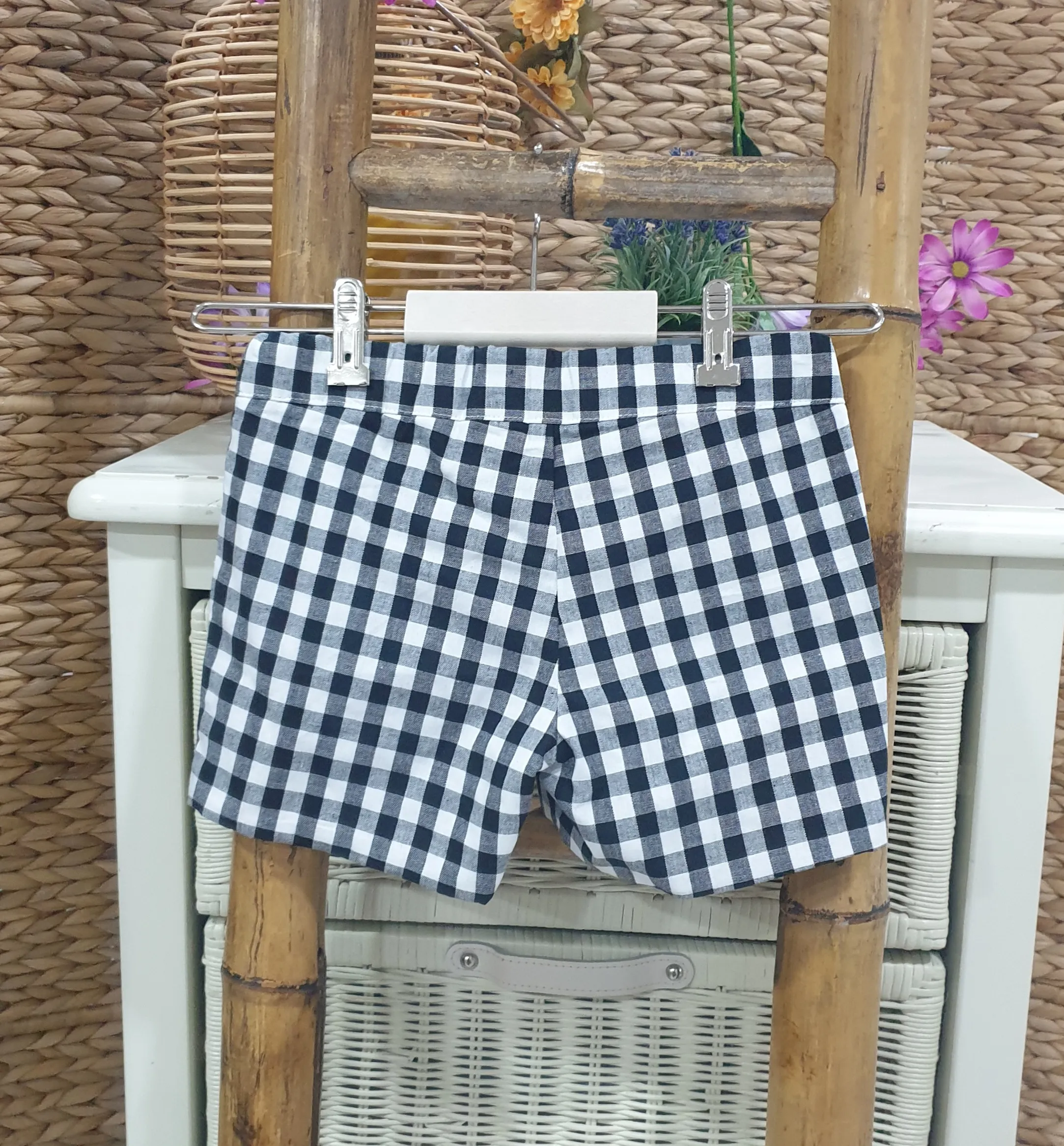 Conjunto niño dos piezas vichy negro R220779