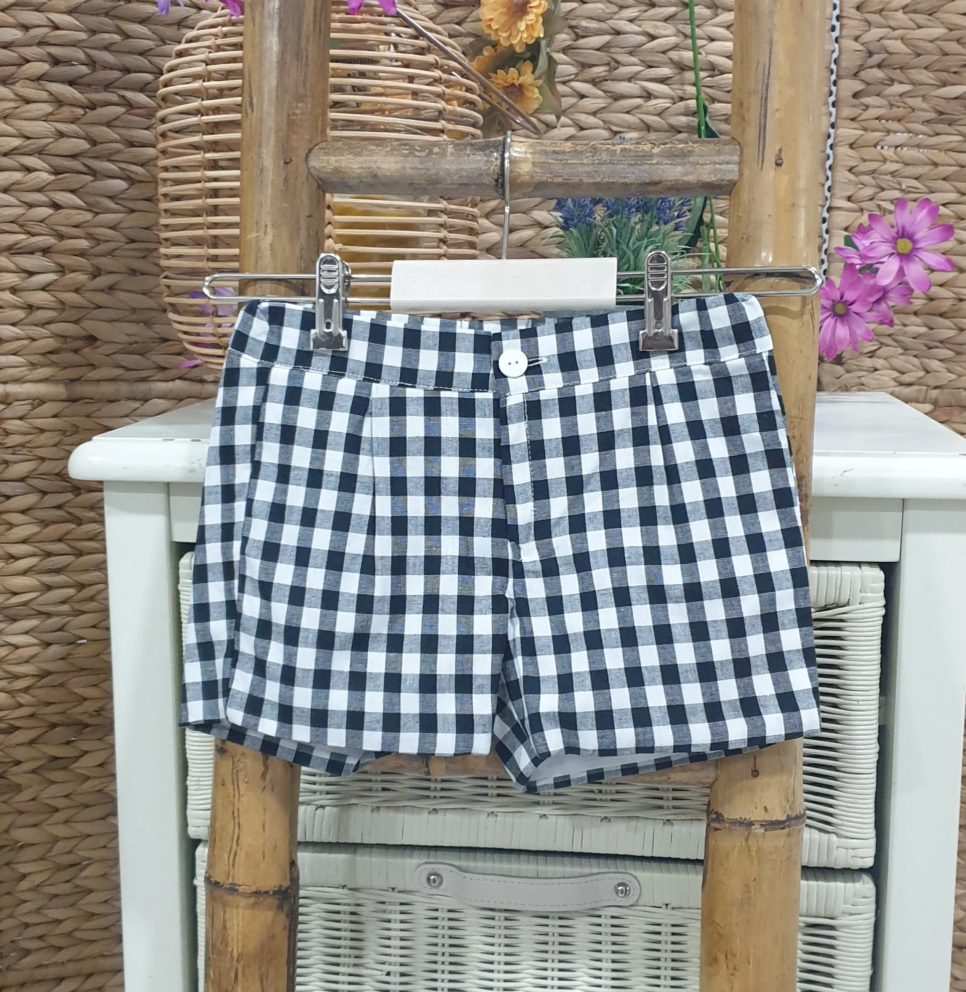 Conjunto niño dos piezas vichy negro R220779