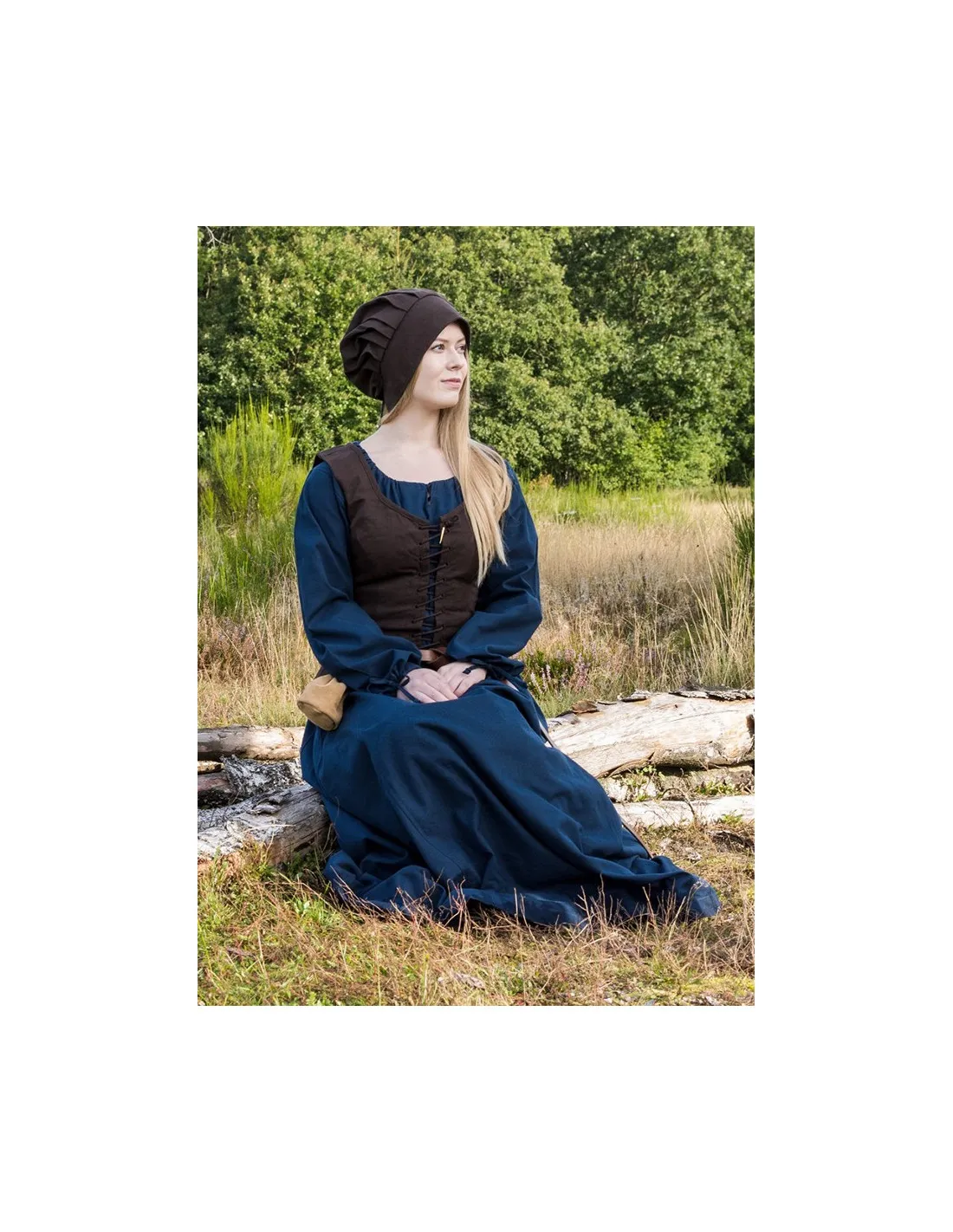 Corpiño medieval modelo Tilda, marrón