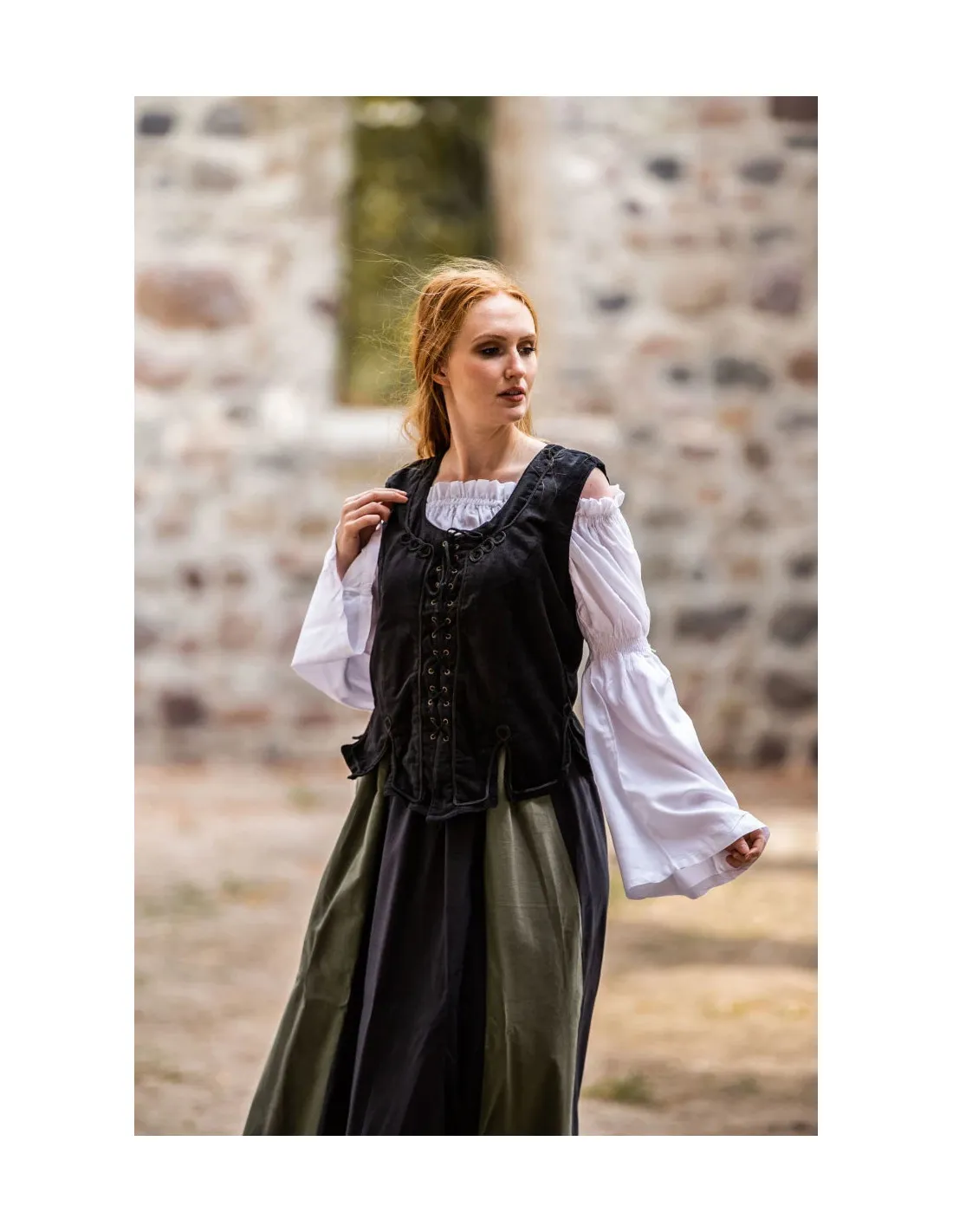 Corpiño medieval Odette, color negro