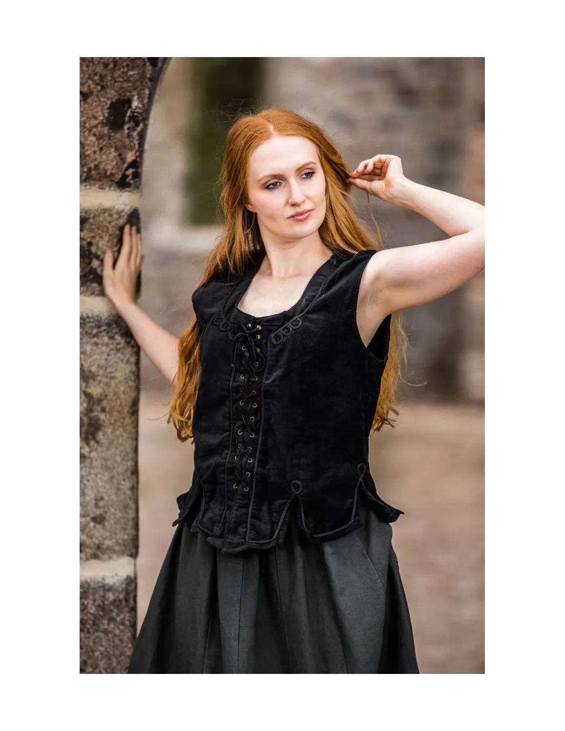 Corpiño medieval Odette, color negro