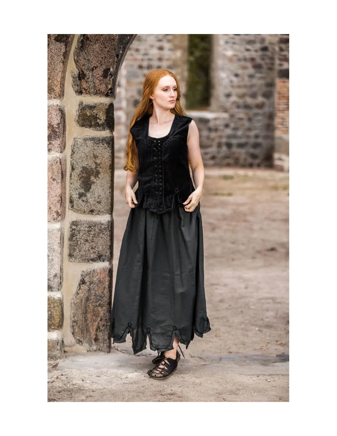 Corpiño medieval Odette, color negro