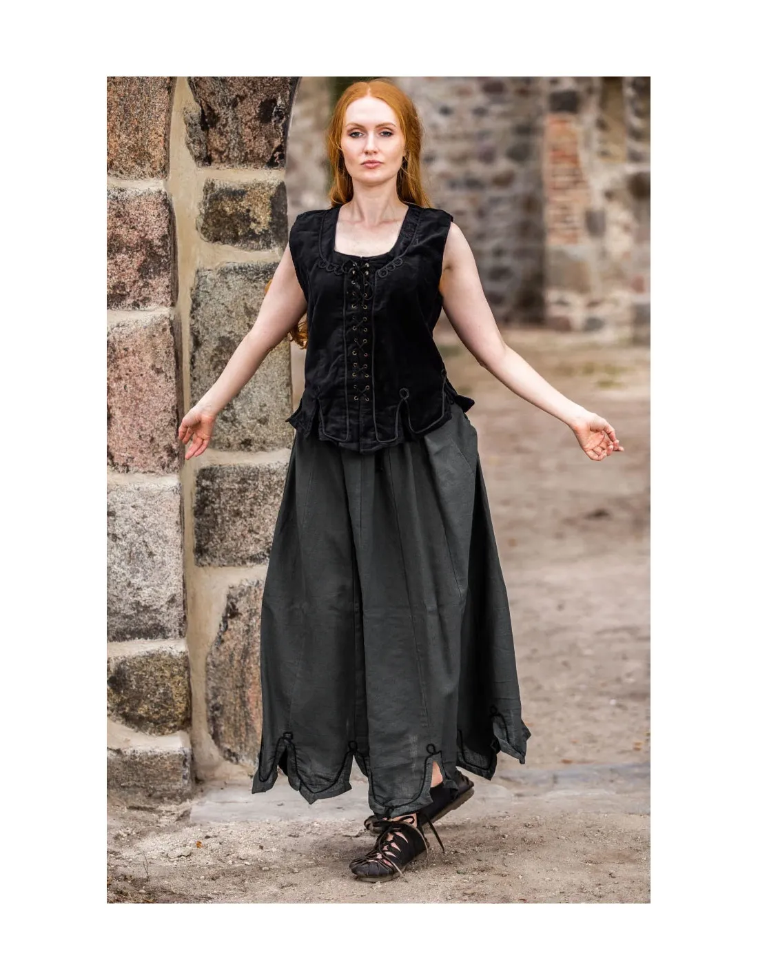 Corpiño medieval Odette, color negro