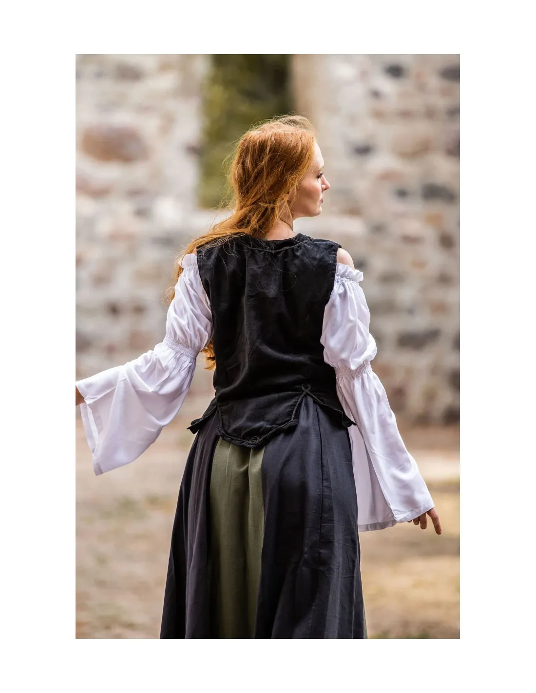 Corpiño medieval Odette, color negro