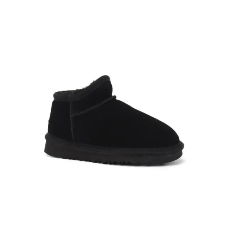 Cuero genuino Aus Lazy U Kid Niños niñas niños bebé botas de nieve Suave y cómoda piel de oveja botas cálidas Hermosos regalos d