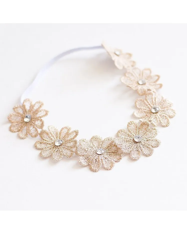 Diadema para bebés flores de encaje