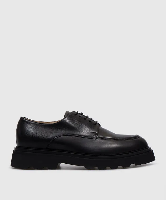 Doucal's Black leather derbies