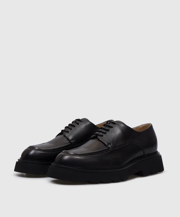 Doucal's Black leather derbies