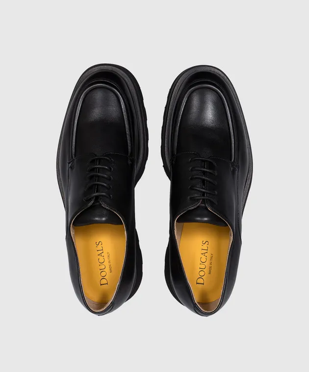 Doucal's Black leather derbies