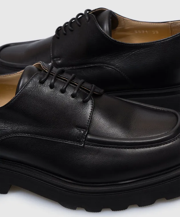 Doucal's Black leather derbies