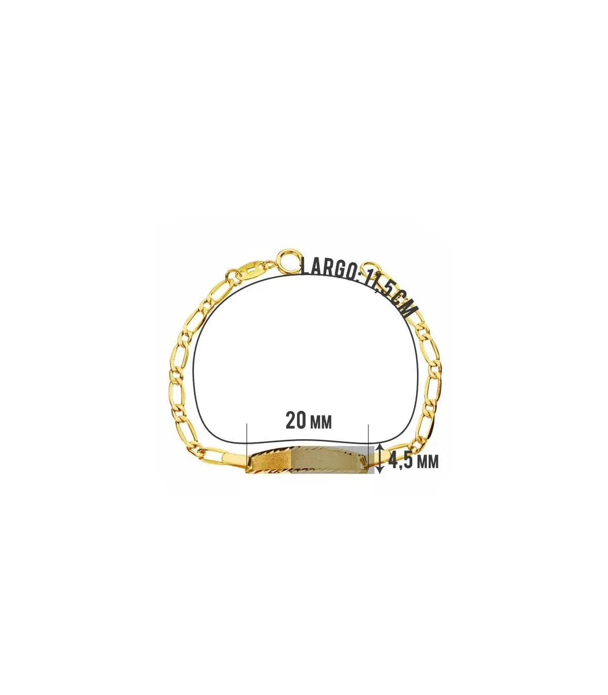 ESCLAVA BEBé ORO 18KTES  ESLABóN 1X1