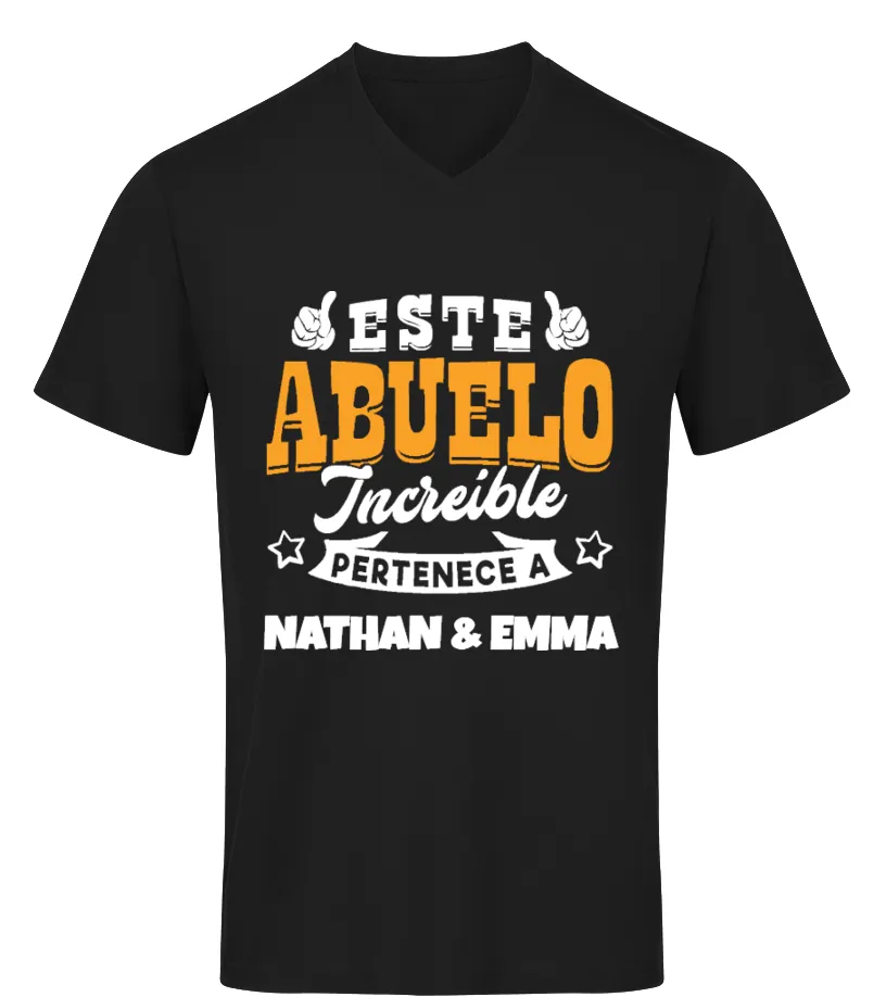 Este abuelo increíble pertence a Nathan & Emma Camiseta Orgánica cuello Pico Unisex