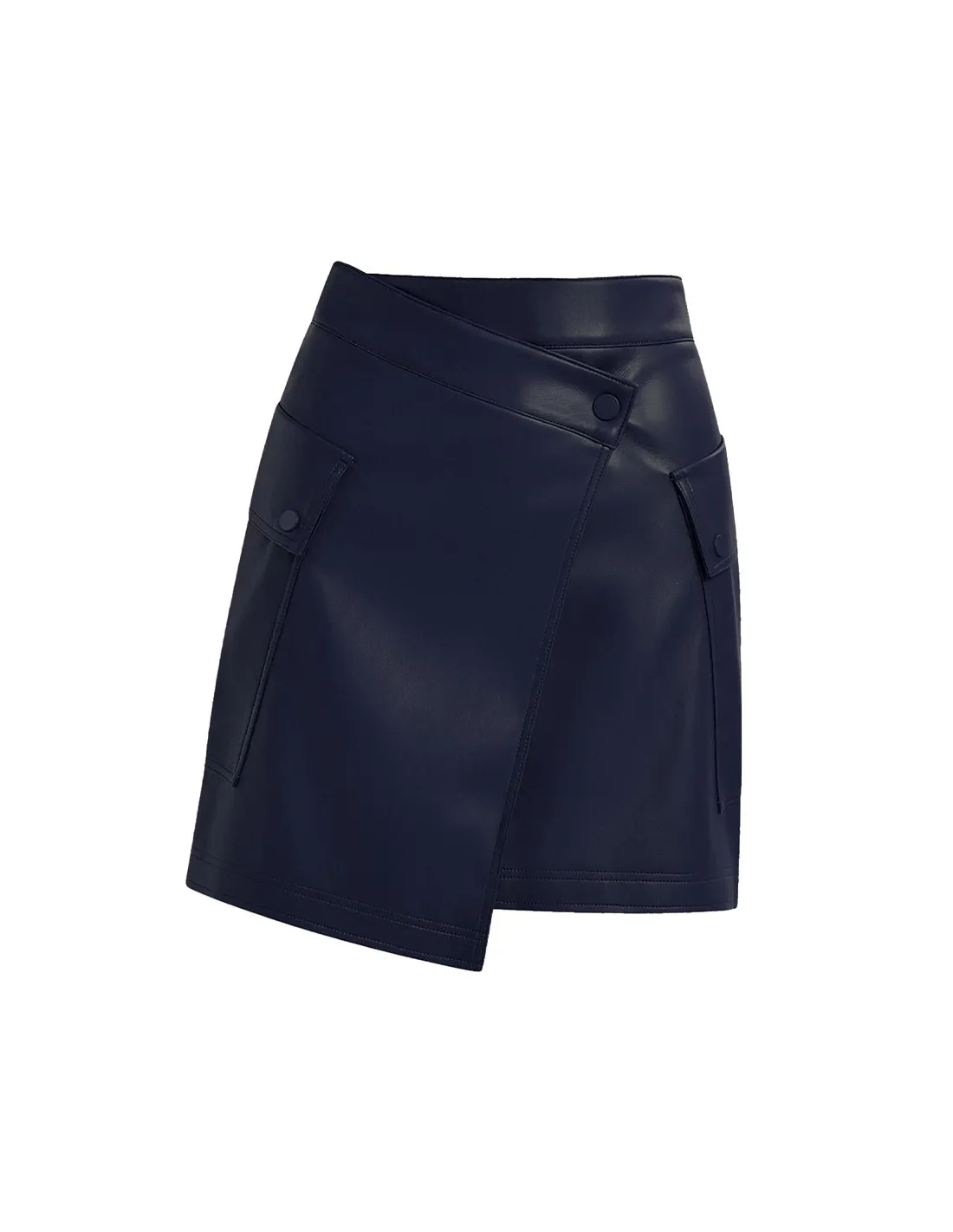Falda de piel azul marino Gradual