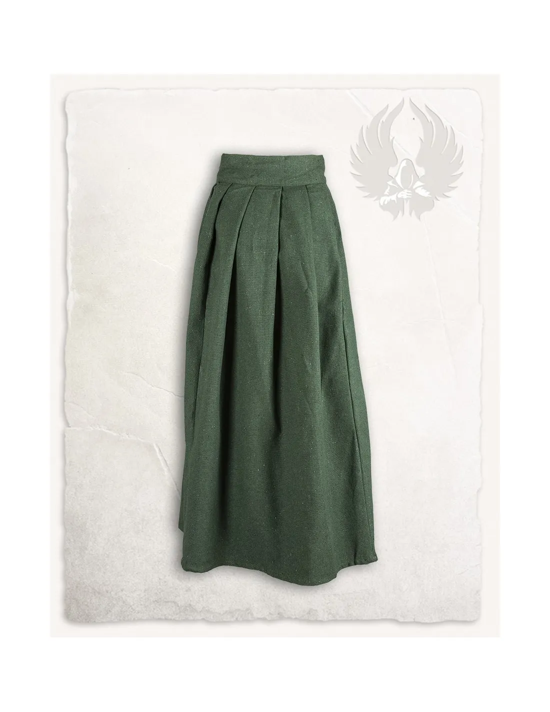 Falda medieval en algodón modelo Anna, verde