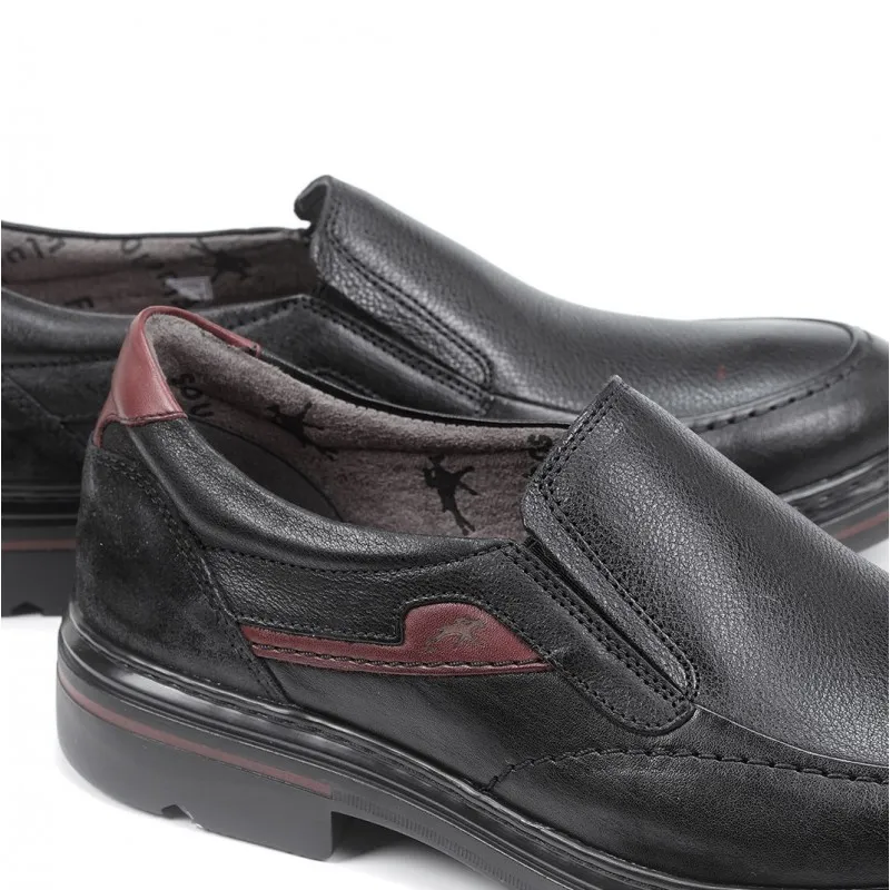 FLUCHOS Murray F1046 Negro y marrón. Zapato casual sin cordones Hombre
