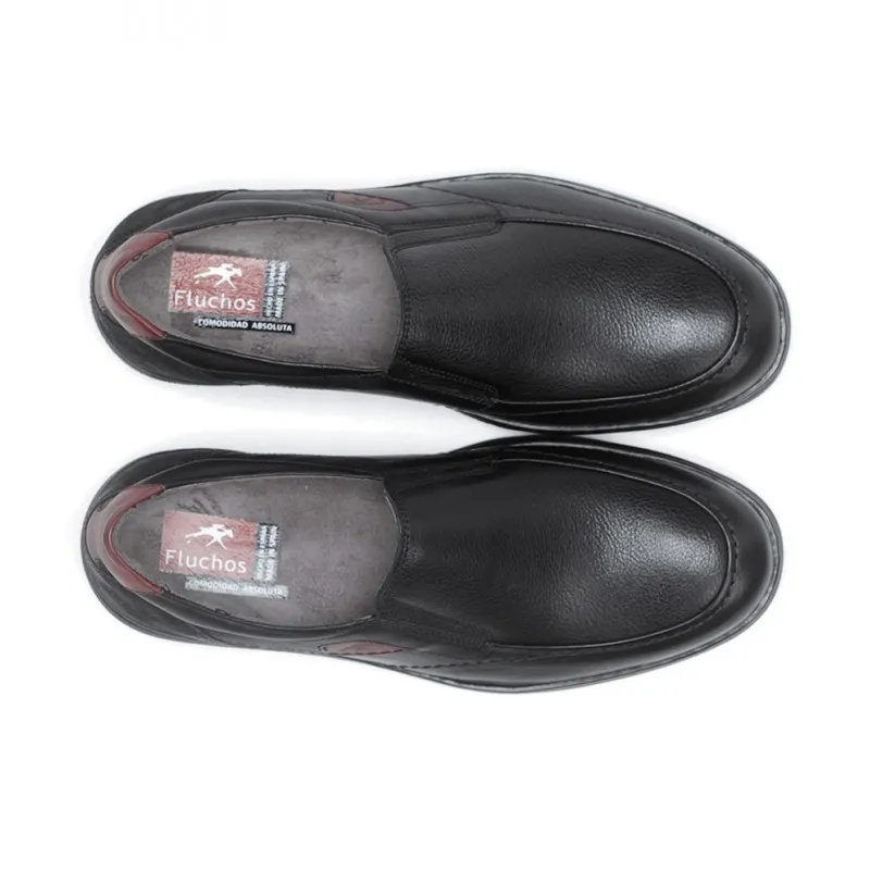 FLUCHOS Murray F1046 Negro y marrón. Zapato casual sin cordones Hombre