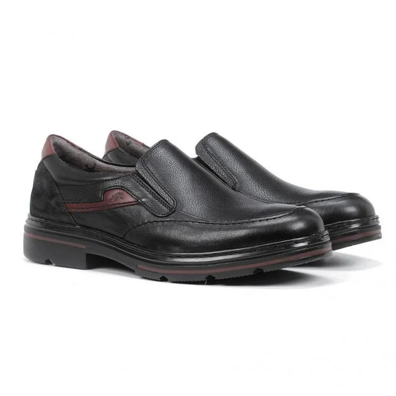 FLUCHOS Murray F1046 Negro y marrón. Zapato casual sin cordones Hombre