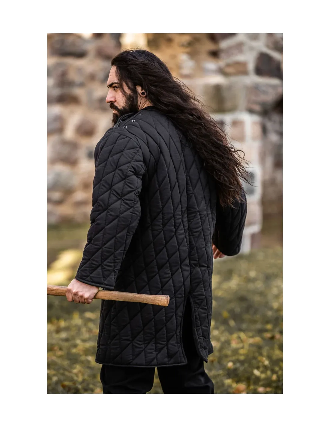 Gambesón medieval acolchado negro, Nils