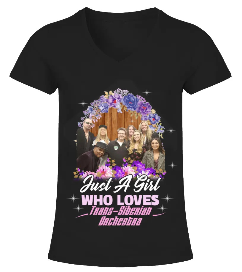 GIRL WHO LOVES TRANSSIBERIAN ORCHESTRA CAMISETA CUELLO PICO MUJER