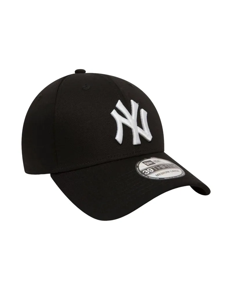 GORRA NEW ERA NEGRA LOGO NY BLANCO BORDADO FRENTE VISERA CURVA