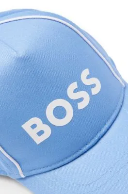 Gorra para niños en sarga de algodón con logo en contraste y ribetes
