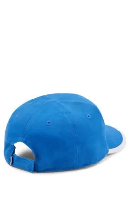 Gorra para niños en sarga de algodón con raya y logo