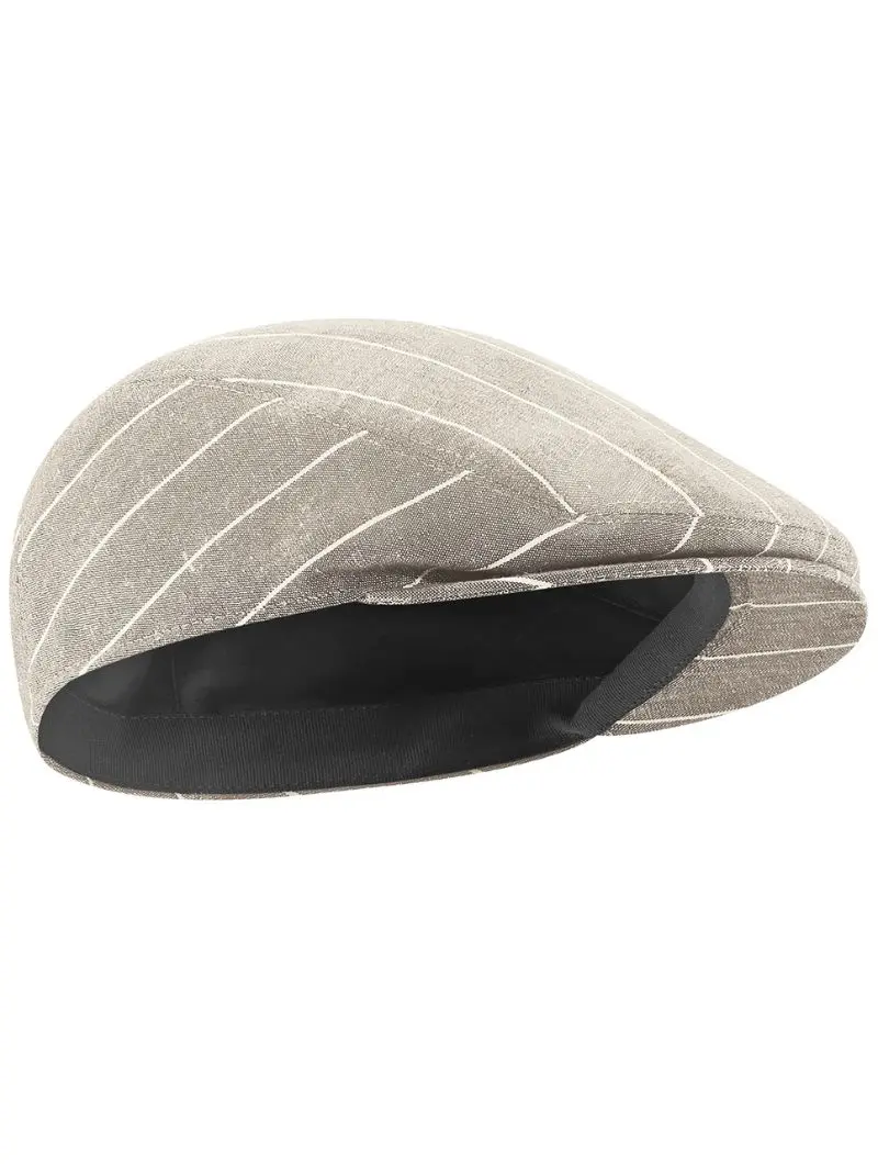 Gorra plana a rayas de cáñamo y algodón orgánico