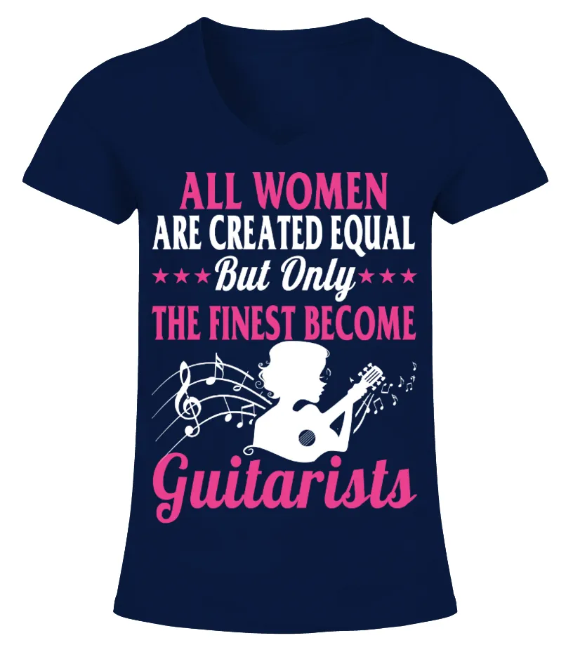 Guitar Tshirt Acoustic Electric Guitar Classical Guitar Camiseta cuello pico Mujer