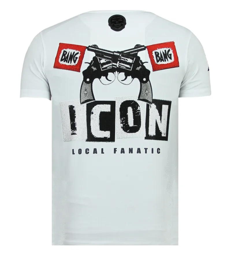 HERO MASK RHINESTONE  CAMISETA HOMBRE  6323W  BLANCO