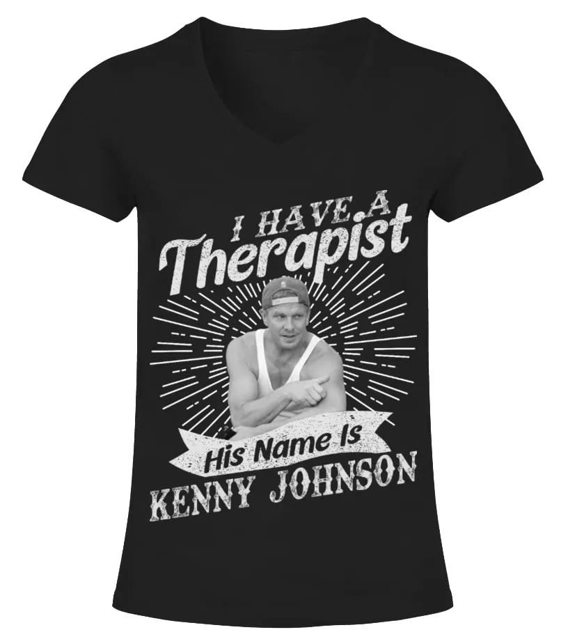 HIS NAME IS KENNY JOHNSON Camiseta cuello pico Mujer