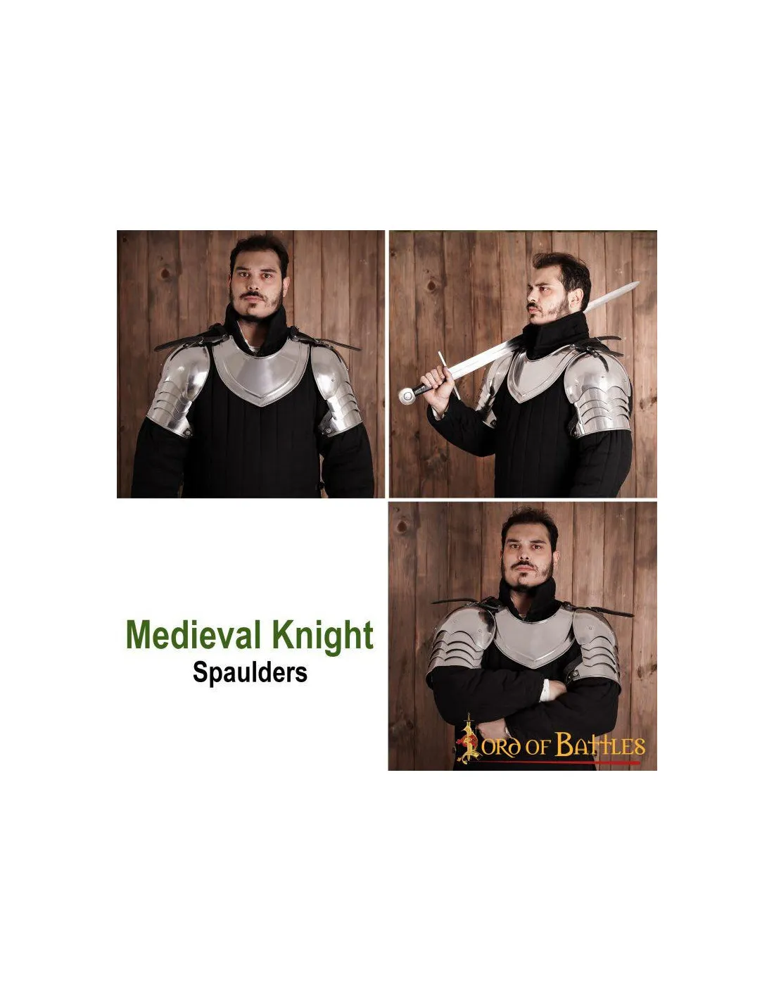 Hombreras funcionales de caballero medieval
