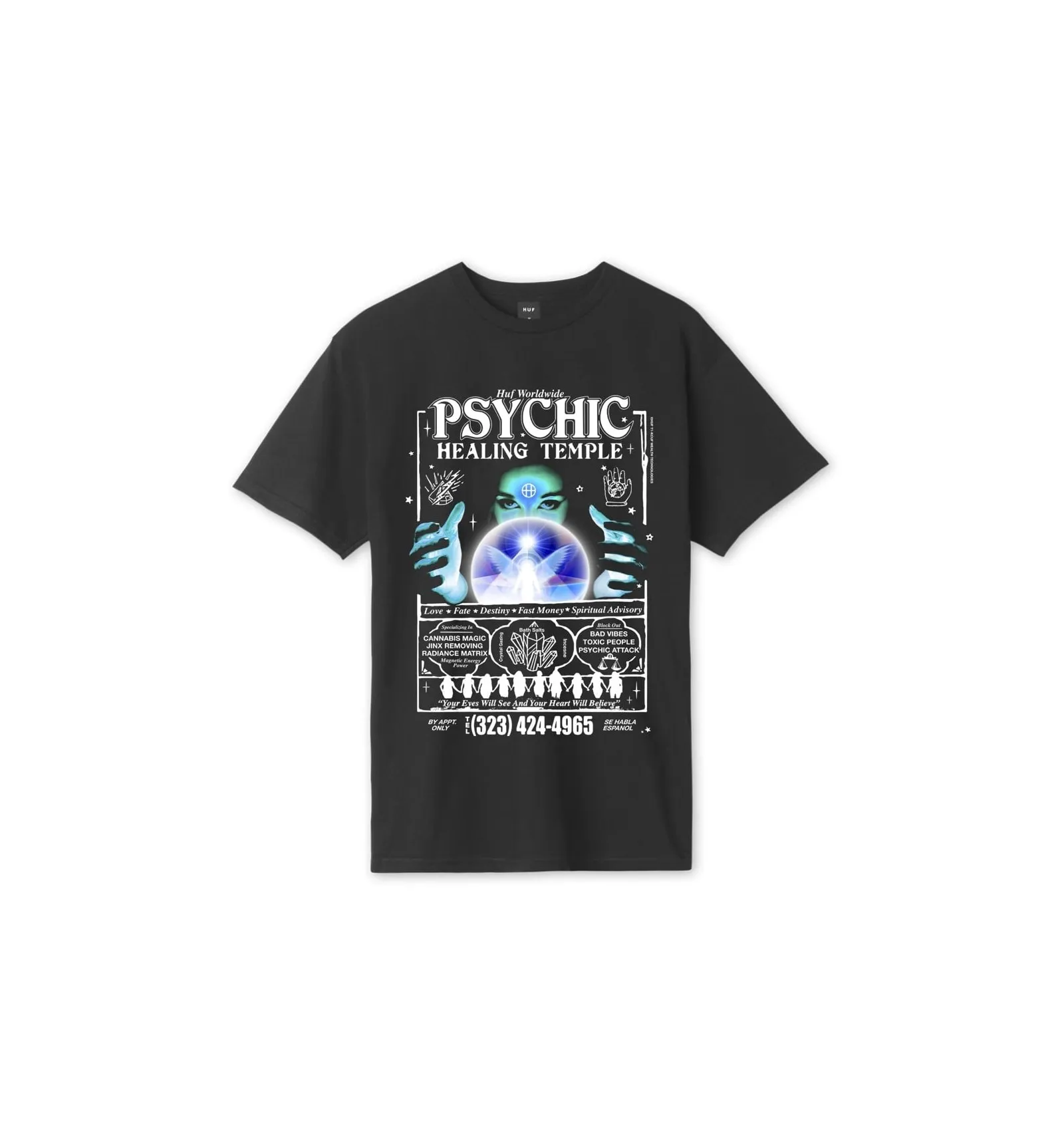 HUF PSYCHIC TEMPLE S/S TEE BLACK