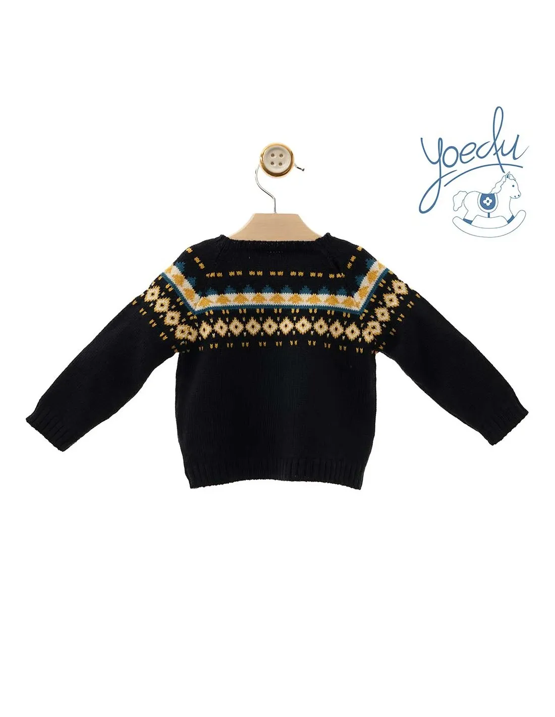 Jersey Bebé Niño Yoedu Moda Infantil Azul y Mostaza