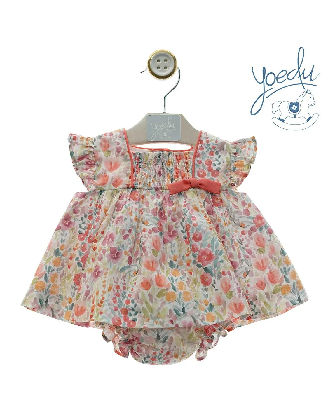 Jesusito 2 Piezas Yoedu Familia Maya Estampado Tonos Corales