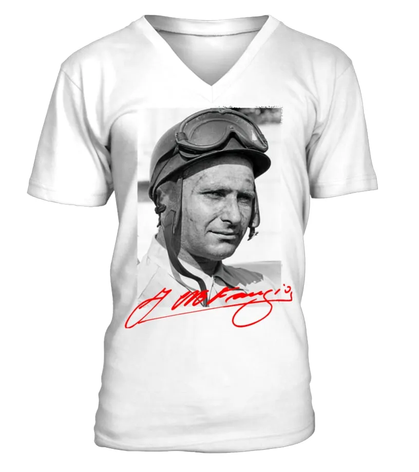 Juan Manuel Fangio WT (5) Camiseta cuello en V Unisex