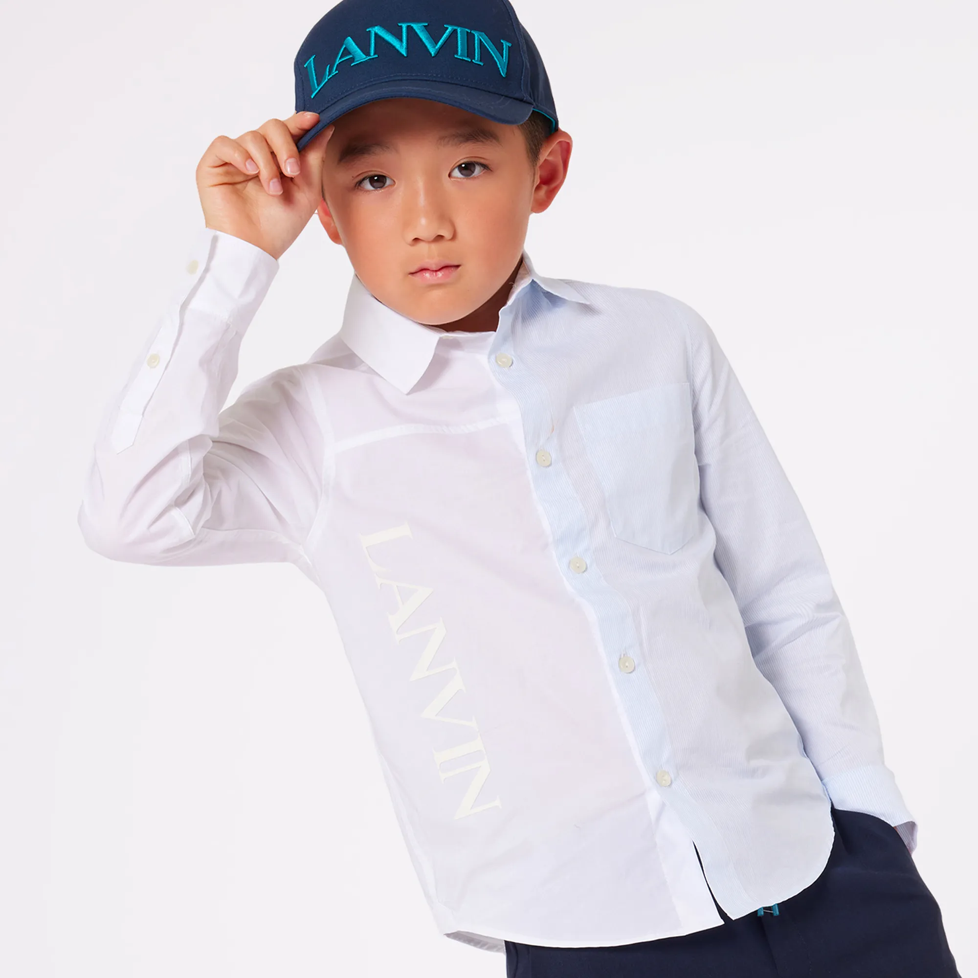 LANVIN Gorra de algodón bordada