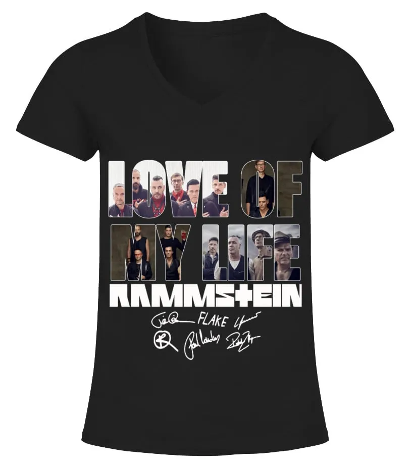 LOVE OF MY LIFE  RAMMSTEIN CAMISETA CUELLO PICO MUJER