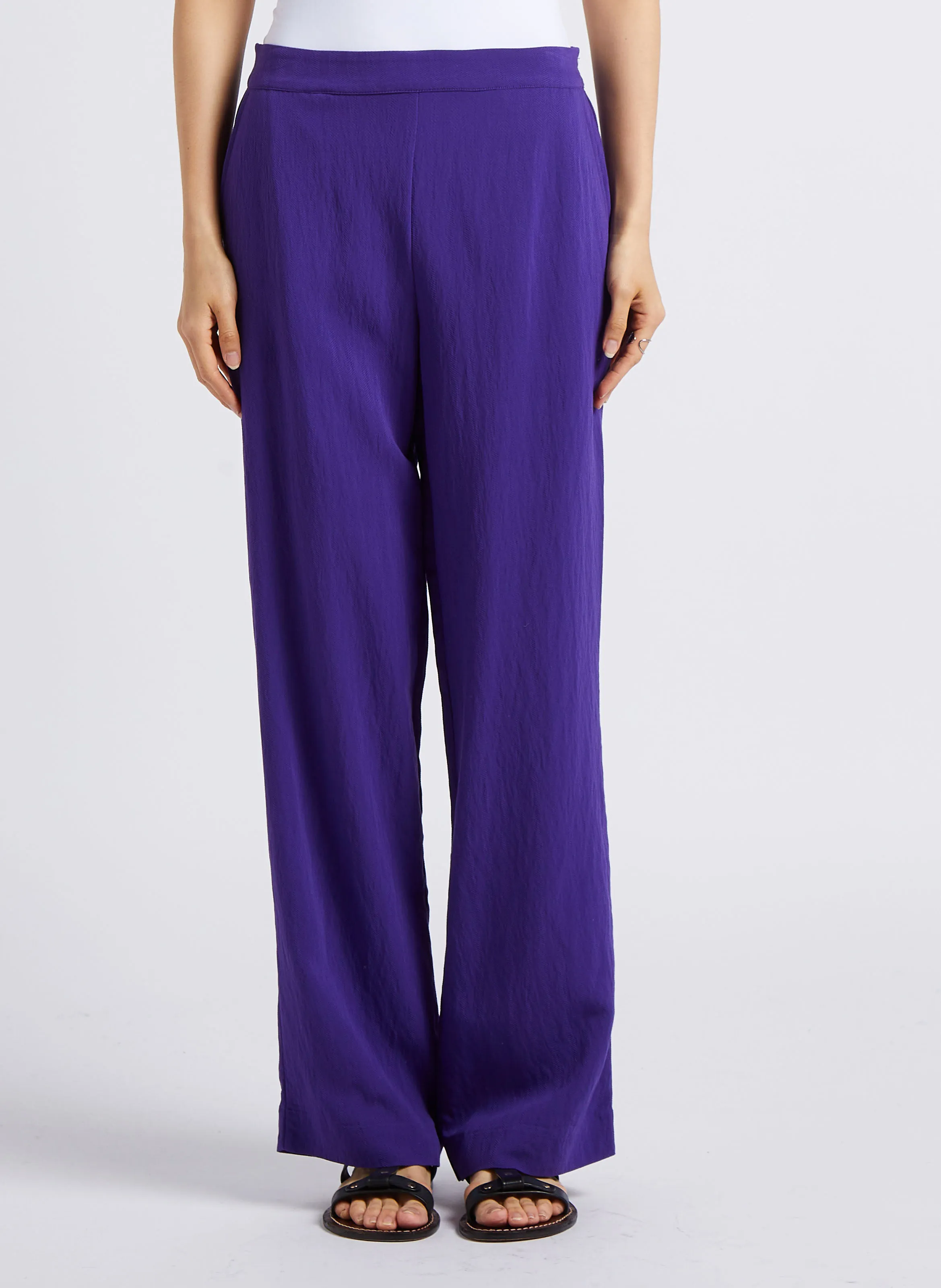 MAISON 123 LEANA BIS  PANTALóN ANCHO EN VIOLETA