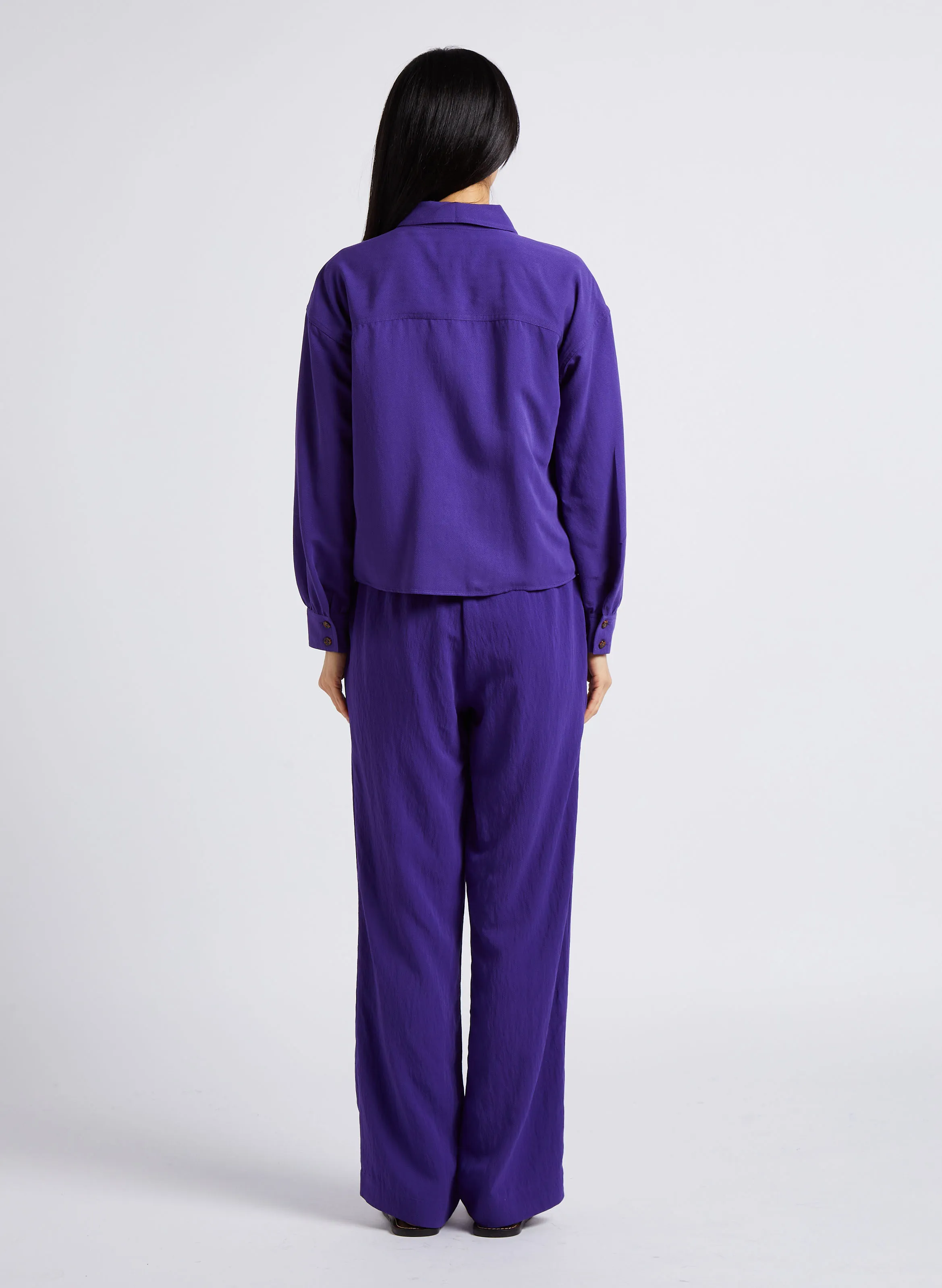 MAISON 123 LEANA BIS  PANTALóN ANCHO EN VIOLETA