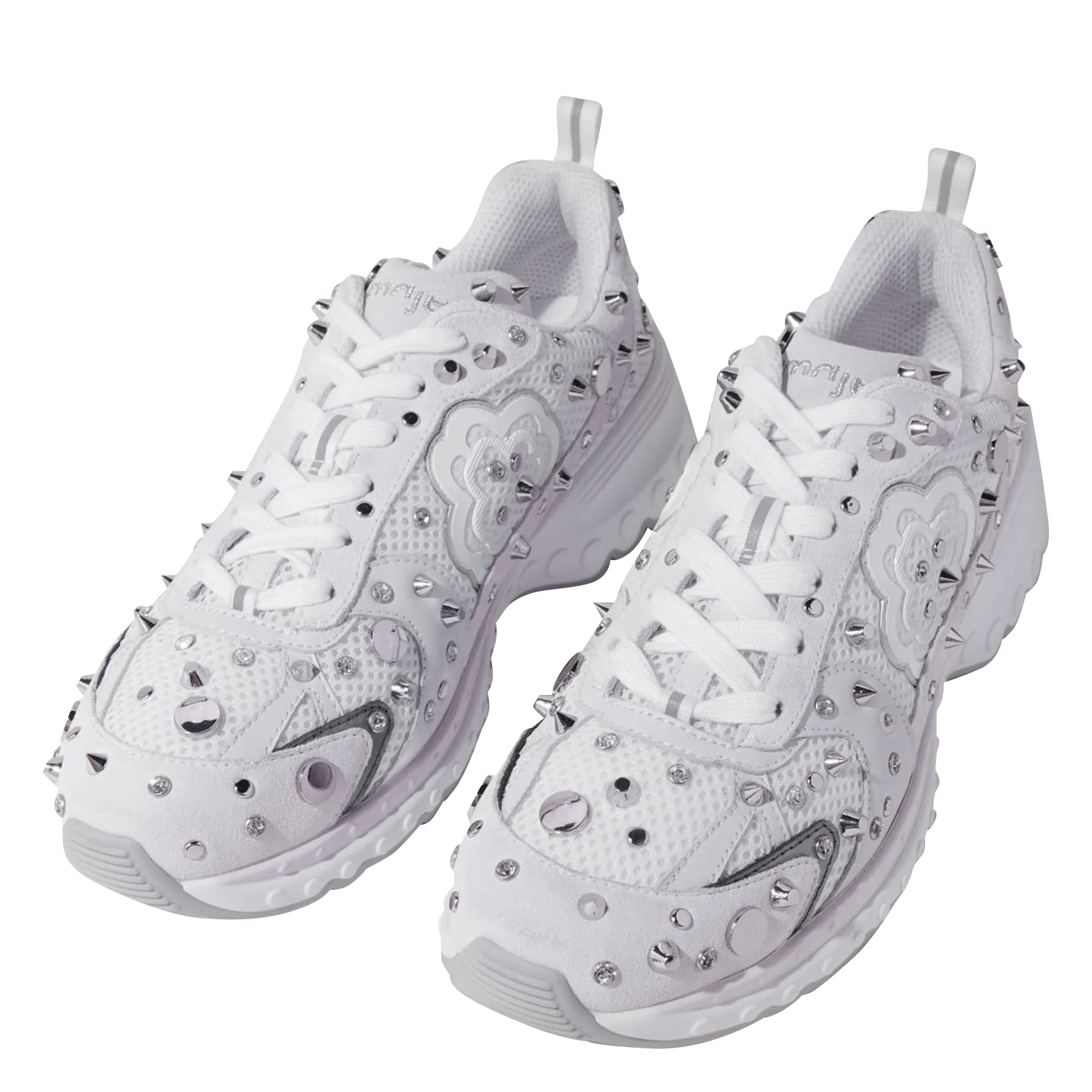 MAJE Zapatillas bajas con tachuelas en blanco