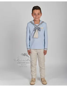 Marinero Comunión Niño Barcarola Celeste y Arena