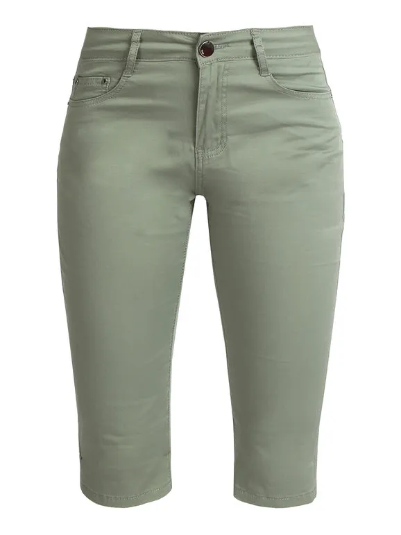 Max & Liu Pantalón cropped de mujer en algodón